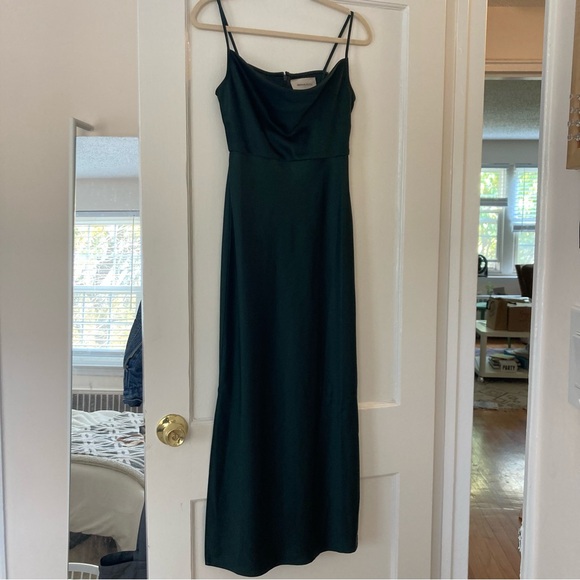 BHLDN Cali Satin Cowl Neck Dress Anthropologie - Picture 3 of 6